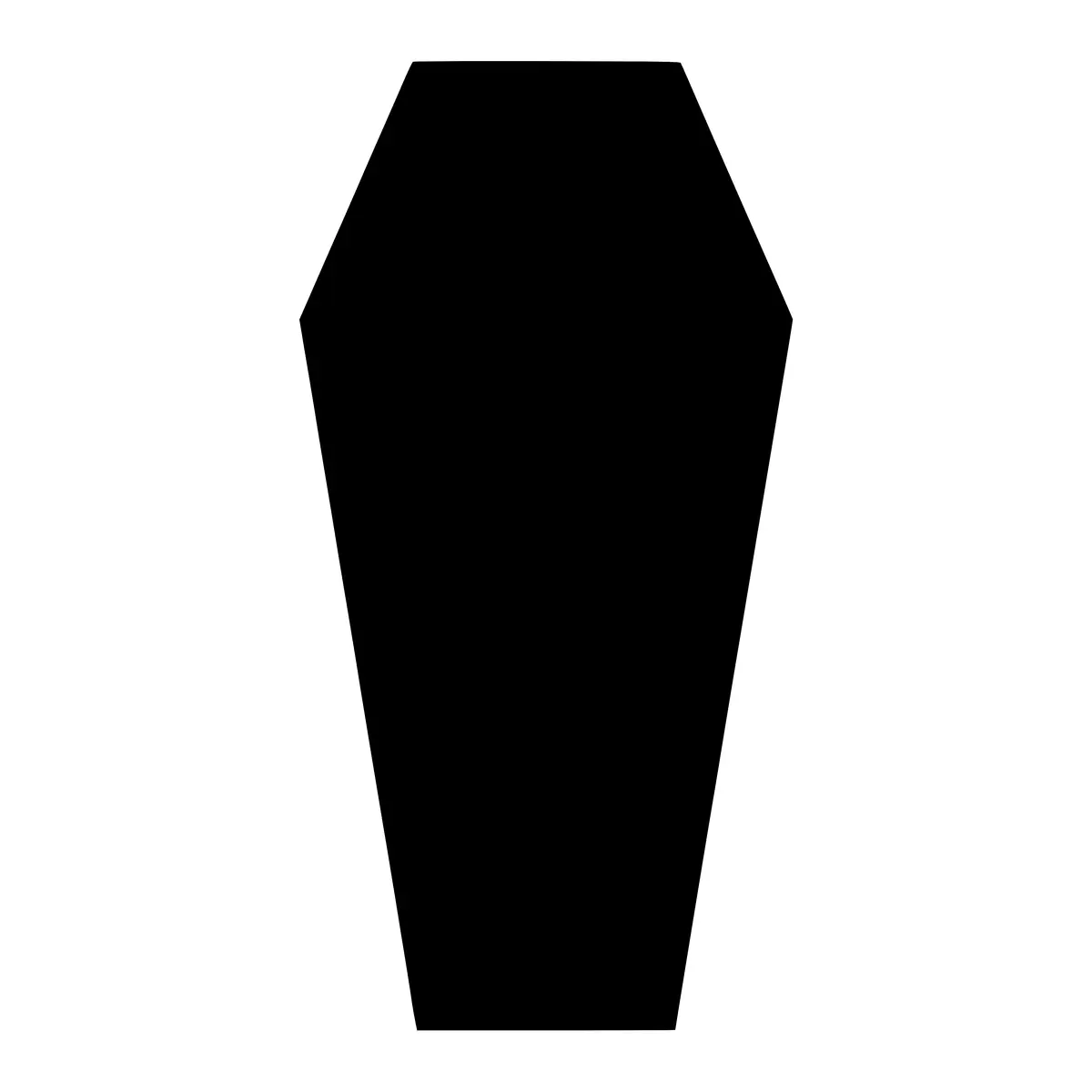 A simple coffin silhouette, ideal for Halloween or gothic designs.
