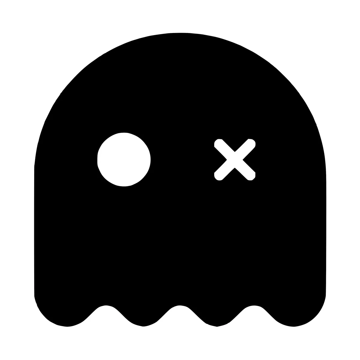 A spooky silhouette of a one-eyed ghost, perfect for Halloween designs.