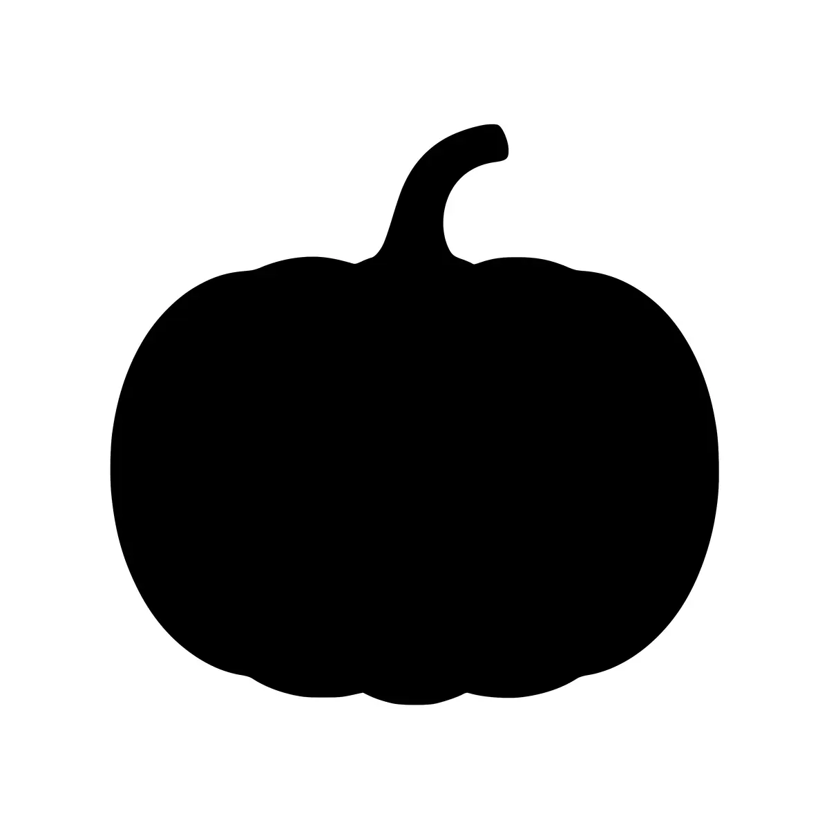 A simple silhouette of a pumpkin, perfect for autumn designs.