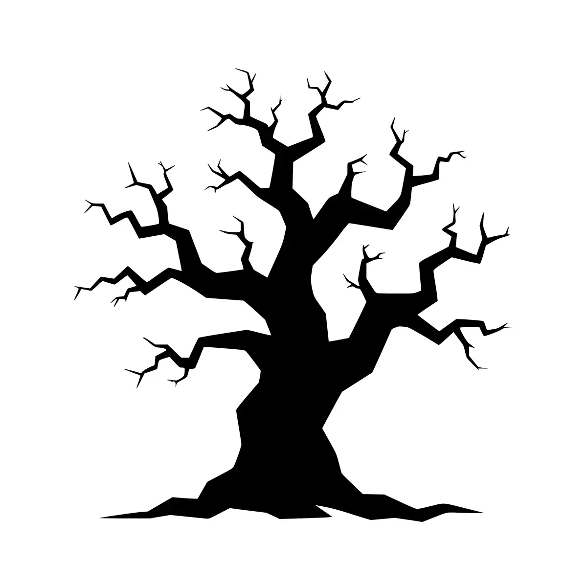 A spooky tree silhouette, perfect for Halloween designs.