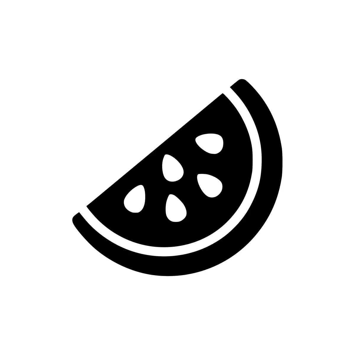 A crisp silhouette of a juicy watermelon slice.