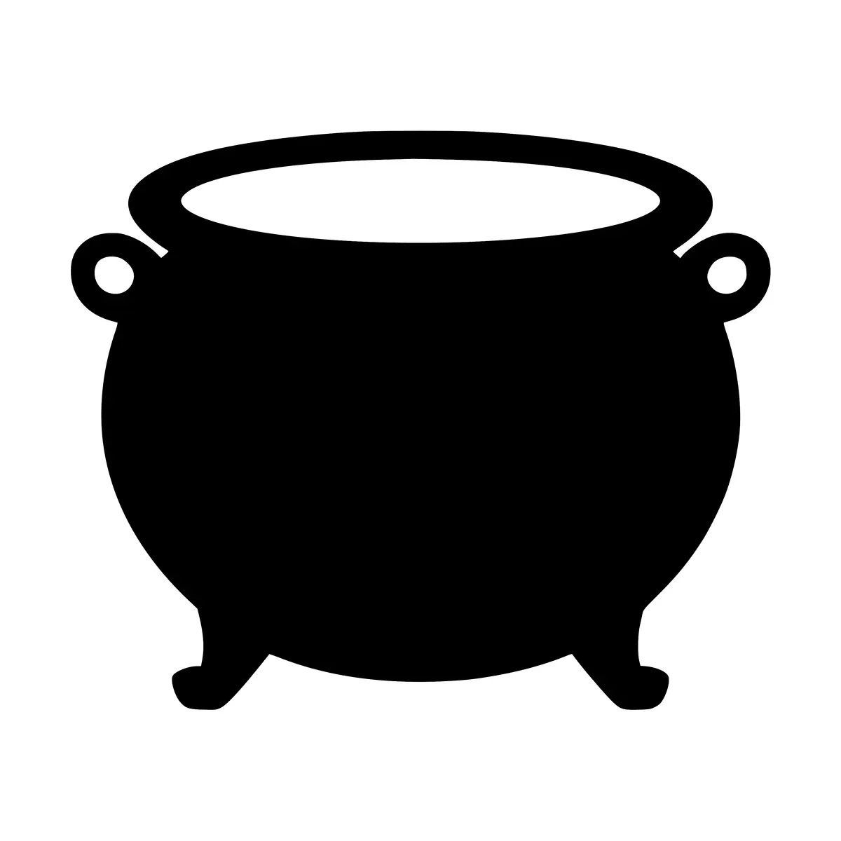 A silhouette of a bubbling witches' cauldron, perfect for Halloween designs.