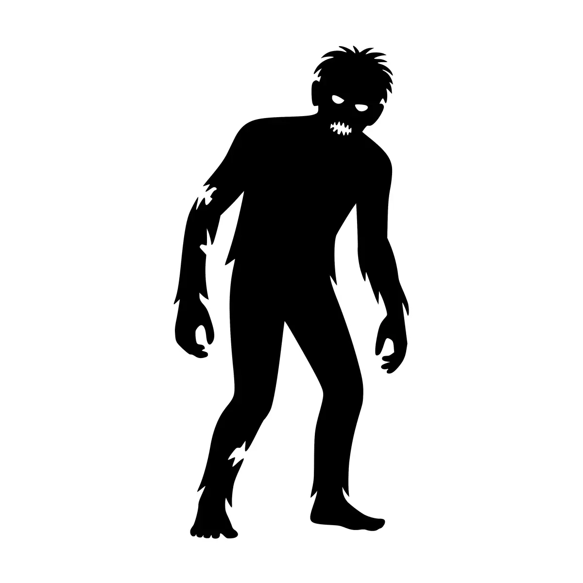 A chilling silhouette of a zombie, perfect for Halloween designs.